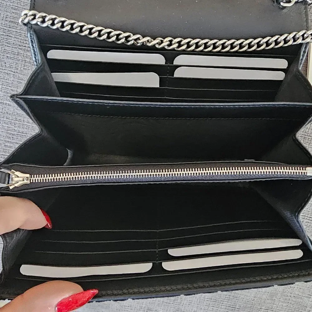 Gucci Brand new Authentic Women's Black GG Velvet Mini Dionysus Chain purss - Picture 14 of 16